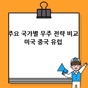 주요 국가별 우주 전략 비교 미국 중국 유럽