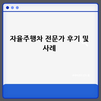 자율주행차 전문가 후기 및 사례