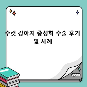 수컷 강아지 중성화 수술 후기 및 사례