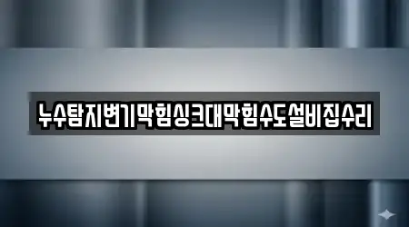누수탐지변기막힘싱크대막힘수도설비집수리