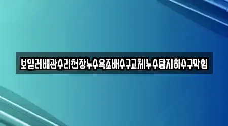 보일러배관수리천장누수욕조배수구교체누수탐지하수구막힘