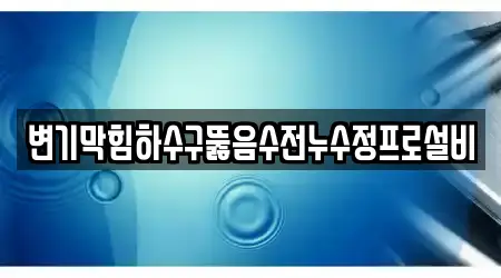 변기막힘하수구뚫음수전누수정프로설비