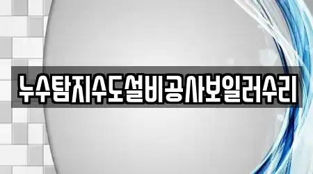 누수탐지수도설비공사보일러수리
