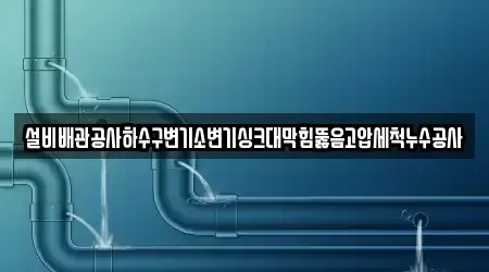 설비배관공사하수구변기소변기싱크대막힘뚫음고압세척누수공사