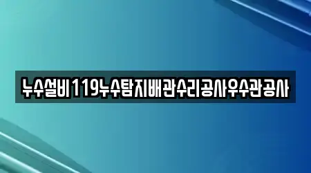 누수설비119누수탐지배관수리공사우수관공사