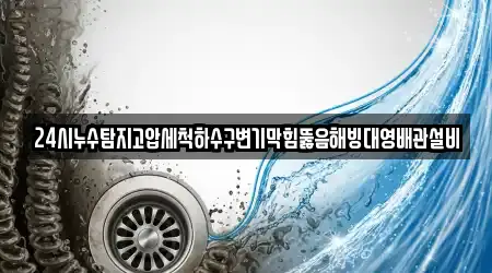 24시누수탐지고압세척하수구변기막힘뚫음해빙대영배관설비