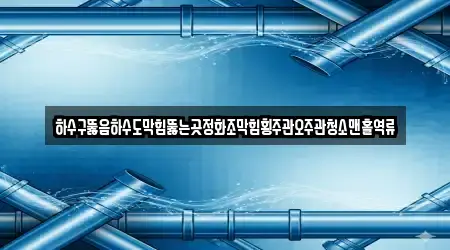 하수구뚫음하수도막힘뚫는곳정화조막힘횡주관오주관청소맨홀역류