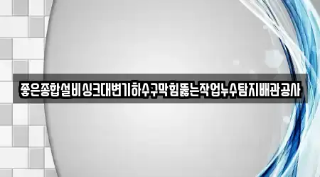 좋은종합설비싱크대변기하수구막힘뚫는작업누수탐지배관공사