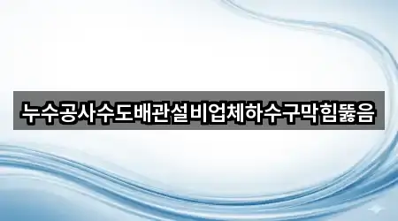 누수공사수도배관설비업체하수구막힘뚫음