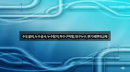 수도설비,누수공사,누수탐지,하수구막힘,대구누수,변기세면대교체