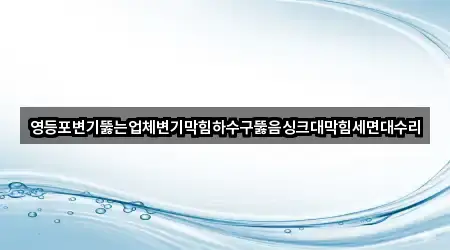 영등포변기뚫는업체변기막힘하수구뚫음싱크대막힘세면대수리