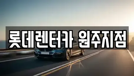 강원특별자치도 원주시 흥업면 장기렌트카 전문 롯데렌터카 원주지점