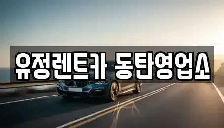 경기 화성시 정남면 렌트카 전문 유정렌트카 동탄영업소