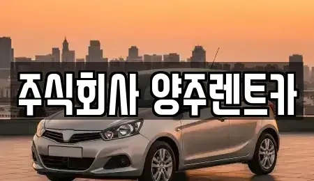 경기도 양주시 만송동 렌트카 전문 주식회사 양주렌트카