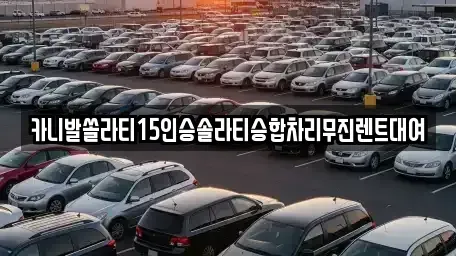 경남 창원시 마산합포구 두월동2가 렌트카 전문 카니발쏠라티15인승솔라티승합차리무진렌트대여