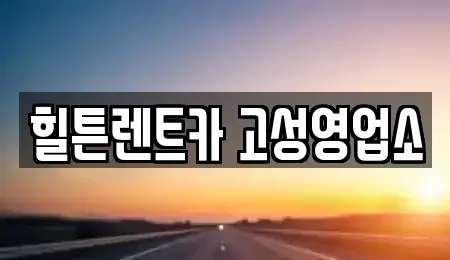 경상남도 고성군 거류면 렌트카 전문 힐튼렌트카 고성영업소