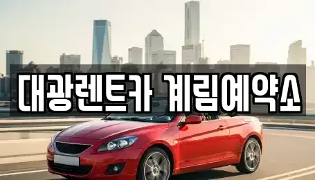 광주 동구 지산동 장기렌트카 전문 대광렌트카 계림예약소