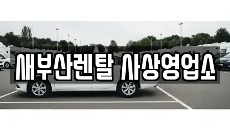 부산광역시 사상구 덕포동 렌트카 전문 새부산렌탈 사상영업소