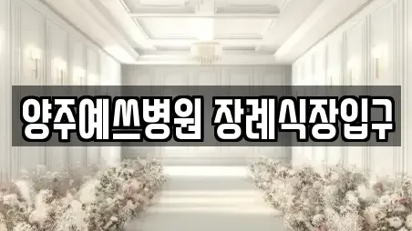 양주예쓰병원 장례식장입구