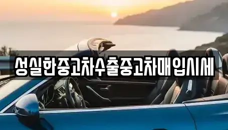 인천 중구 중앙동3가 중고차매입 전문 성실한중고차수출중고차매입시세