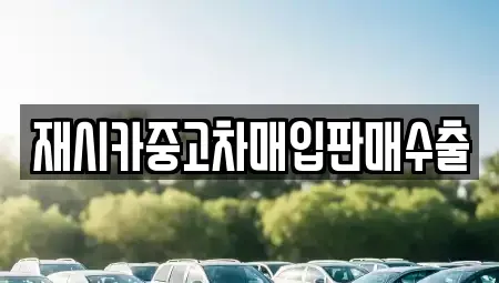 인천 중구 항동5가 중고차매입 전문 재시카중고차매입판매수출