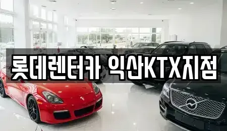전북 익산시 마동 렌트카 전문 롯데렌터카 익산KTX지점